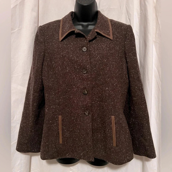 Le Suit Women's Sz 12 Two Piece Wool Blend Blazer & Skirt Combo - Picture 1 of 8